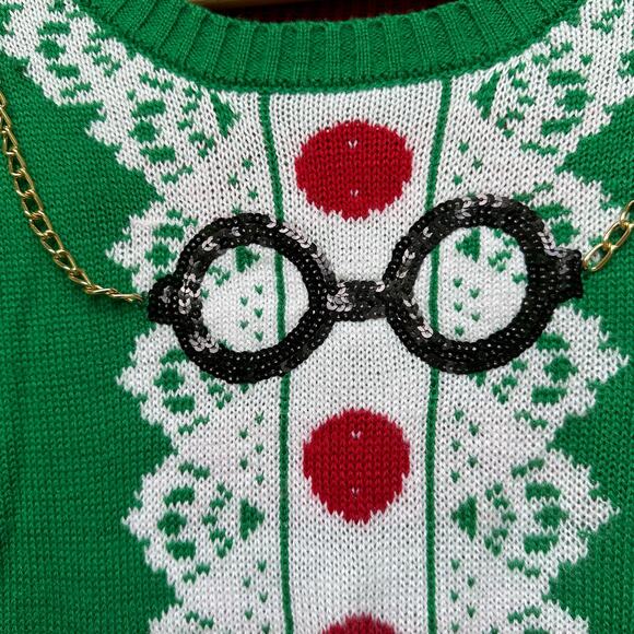 Tiara International Christmas Collection Green Ugly Christmas Sweater – Size M - Picture 4 of 8